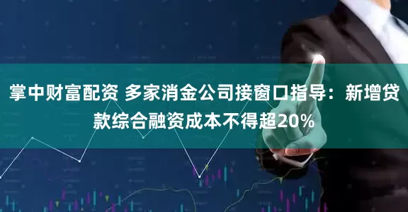 掌中财富配资 多家消金公司接窗口指导：新增贷款综合融资成本不得超20%